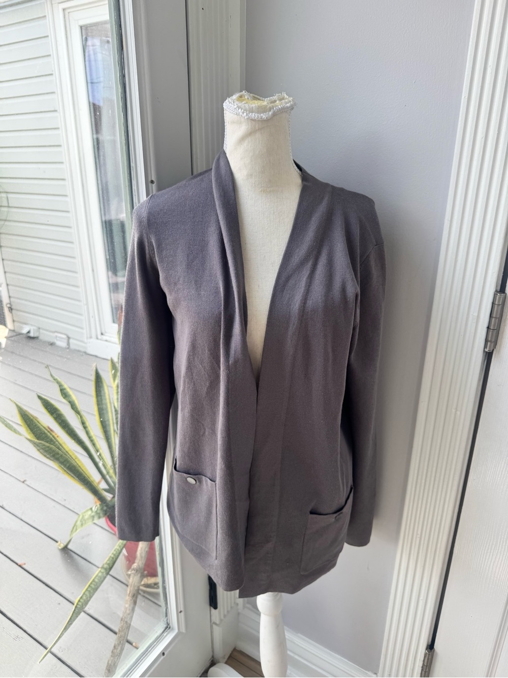 Women's Gray Cardigan Jacket